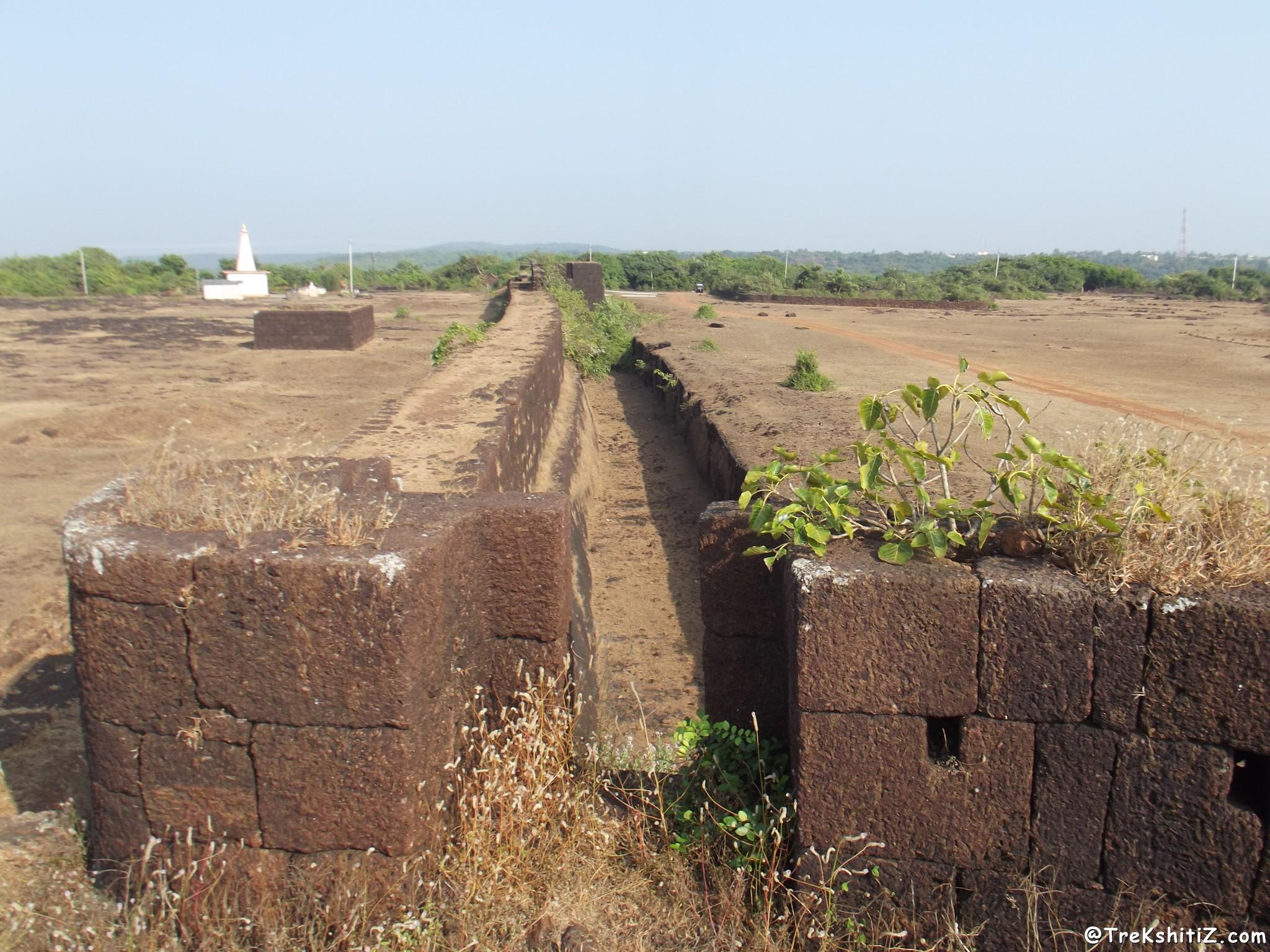 Fortification and moat(trench) on Devgad Fort