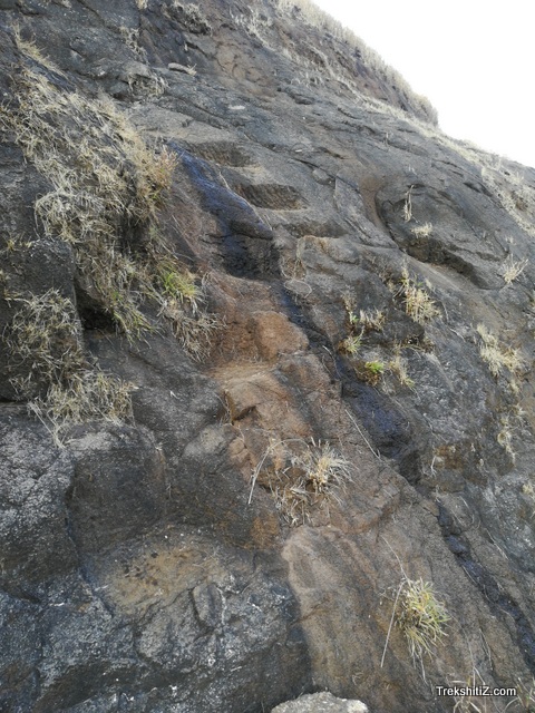 Rock cut steps in route to Dhakoba