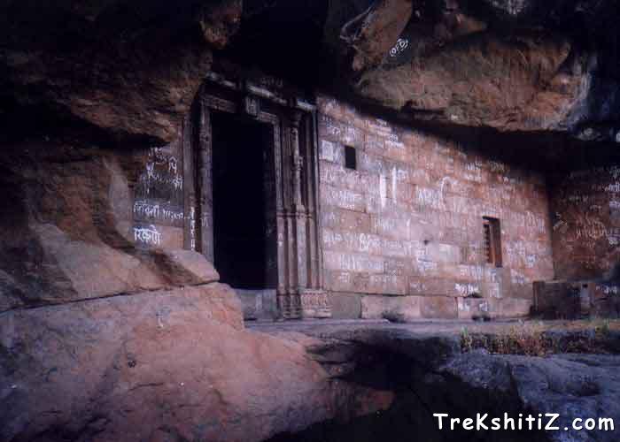 A Buddhist cave on eastern face of Shivneri