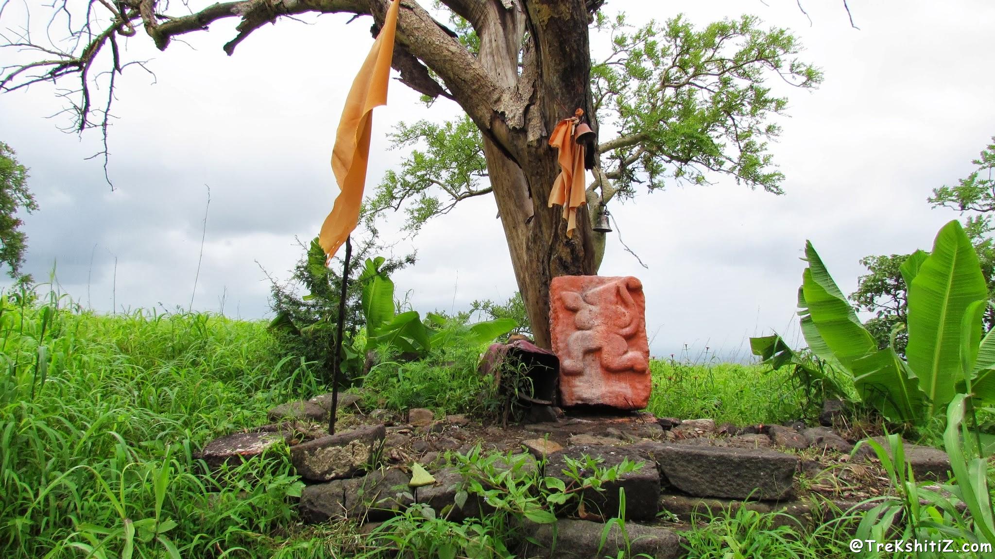 Hanuman on the top of Kanhergad, Chalisgaon
