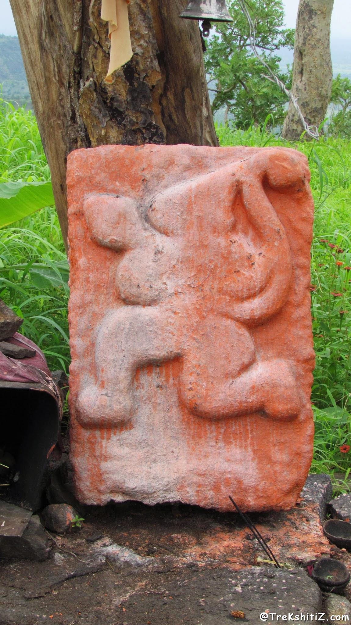 Hanuman on the top of Kanhergad, Chalisgaon