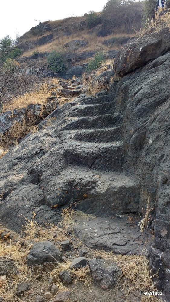 Stone carved stepd at the top of Karha